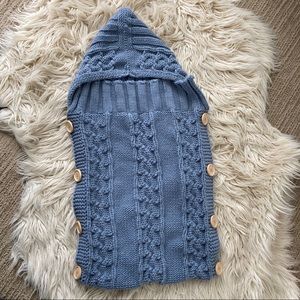 Bunting Bag For Baby Cable Knit Grey